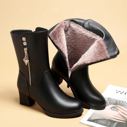 Botas longas de lã de couro Lunara Winter™