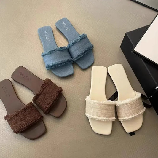 Solenne Shoes™ Women's Open-Toe Flat Slippers