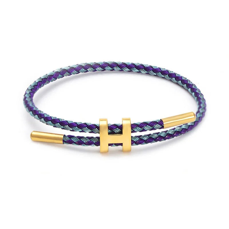 Elara Jewelry™ Braided Cord Gold Clasp Bracelet