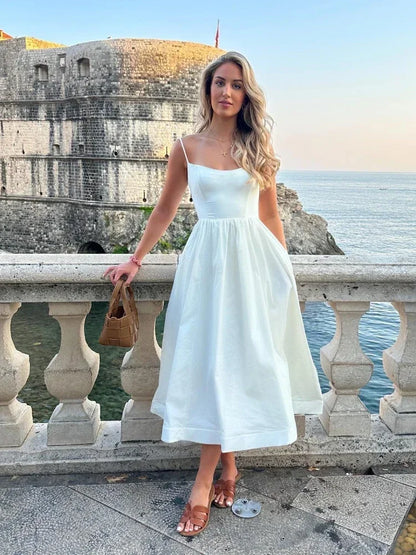 Amoura Dresses™ Delicate Midi Strap Dress