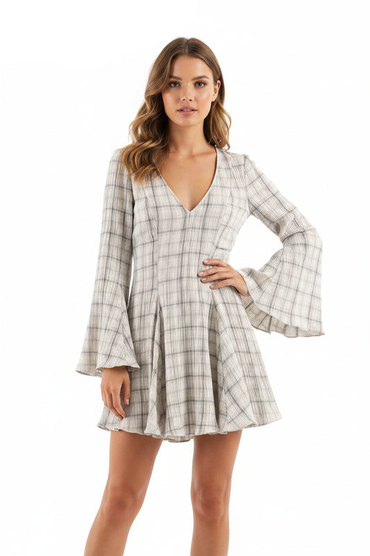 Amoura Dresses™ Chic Plaid Short Dresses