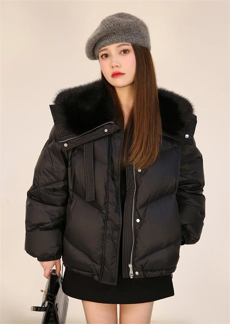Parka corta con cuello de piel Lunara Winter™