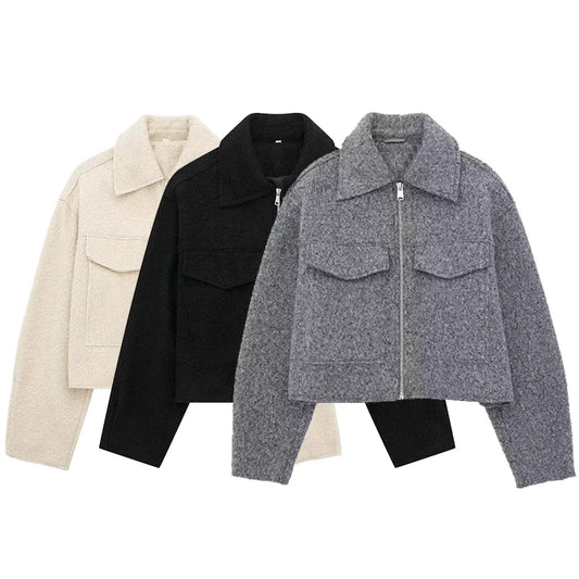Lunara Winter™ Cropped Wool Blend Jacket