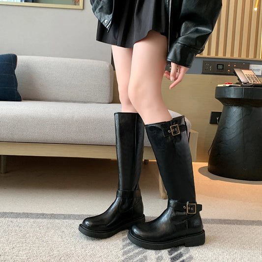 Lunara Winter™ Women’s Leather Boots with Buckle Detail