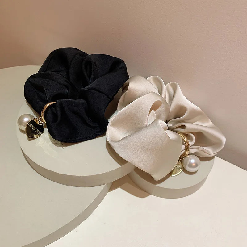 SatinÉclat™ Satin with Pearl Scrunchies