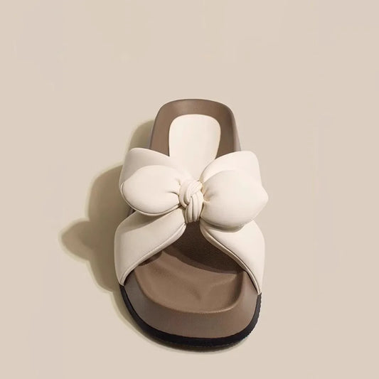 Solenne Shoes™ Women's Thick-Soled Bow Cross Sandals