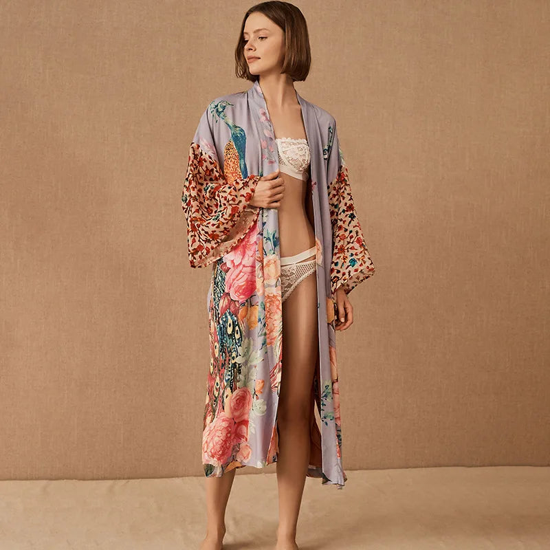 Quimono floral de seda SeaLure™ Grace