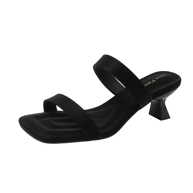 Solenne Shoes™ Casual Mid Heel Slide Sandals