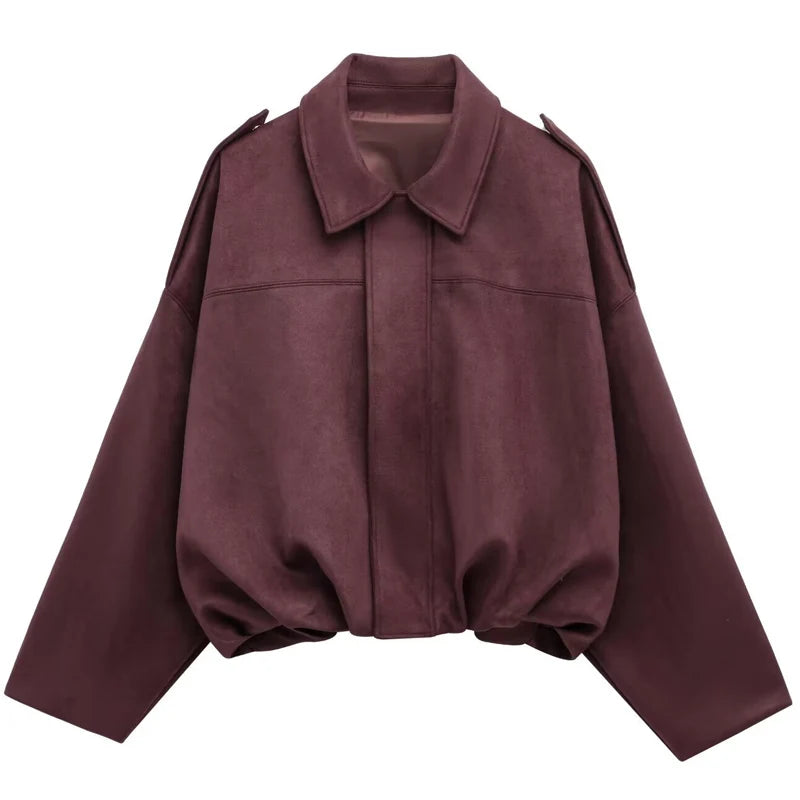 Lunara Winter™ Cropped Faux Suede Utility Jacket