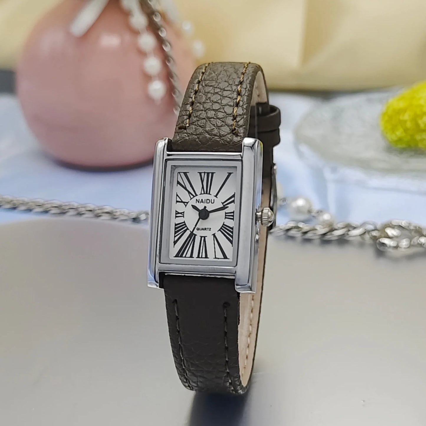 Velya Watches™ Leather Strap Square Watch