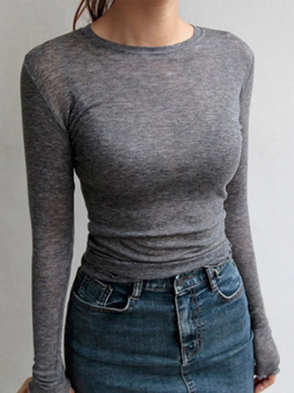 Lunara Winter™ Essential Slim Crew Neck Long Sleeve Top