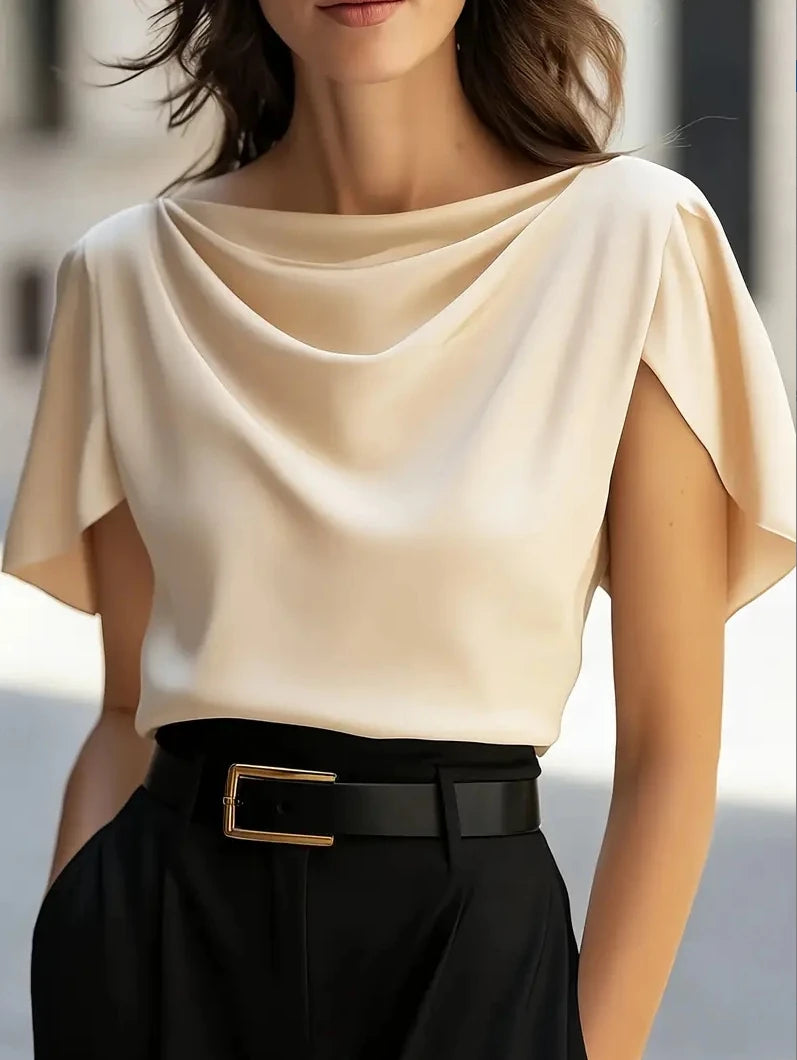 Satin Éclat™ Cowl Neck Draped Blouse