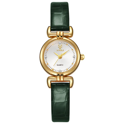 Velya Watches™ Orologio da donna in pelle nera