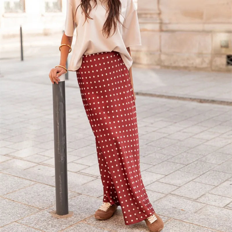 Satin Éclat™ Women’s Polka Maxi Skirt