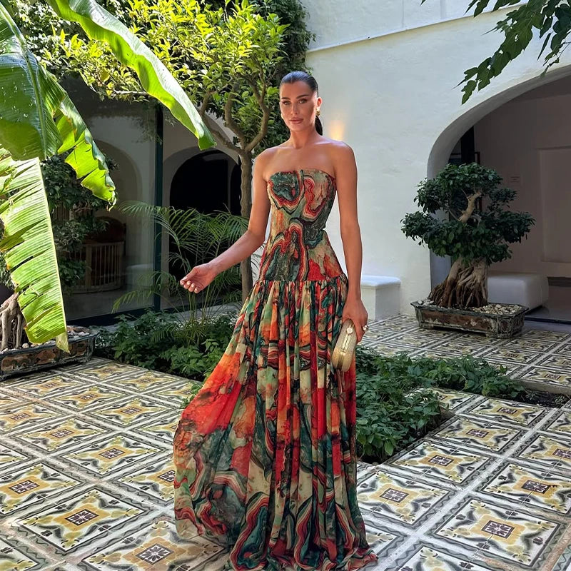 Amoura Dresses™ Off Shoulder Print Dress