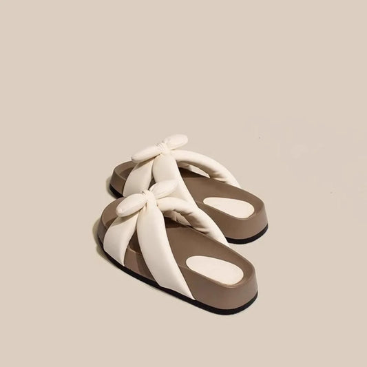 Solenne Shoes™ Women's Thick-Soled Bow Cross Sandals