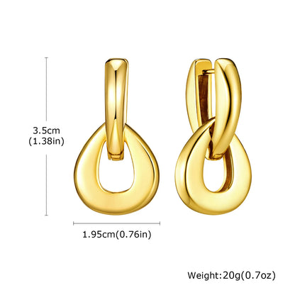 Elara Jewelry™ Two Tone Drop Earrings