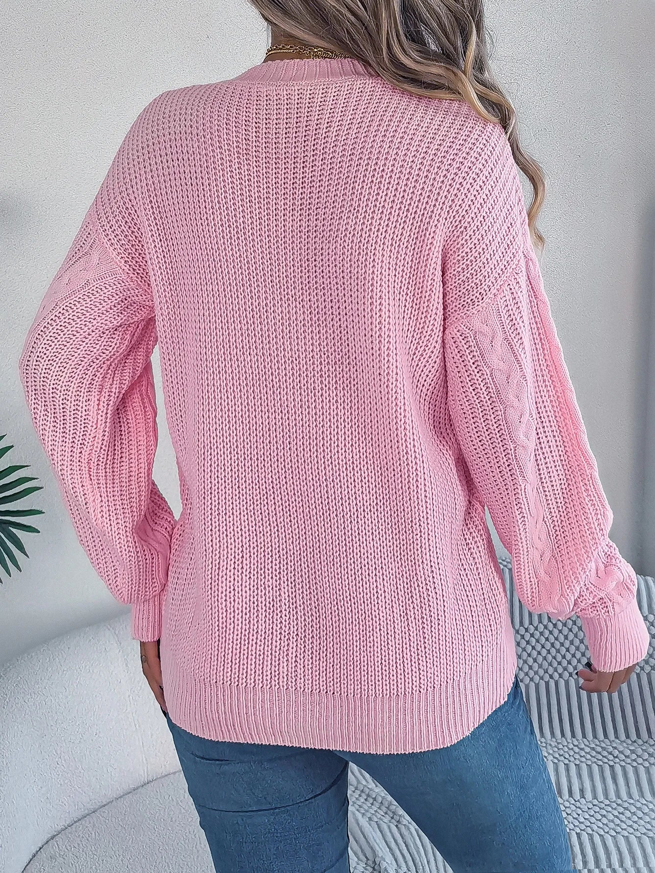 Lunara Winter™ Einreihiger Cardigan mit V-Ausschnitt
