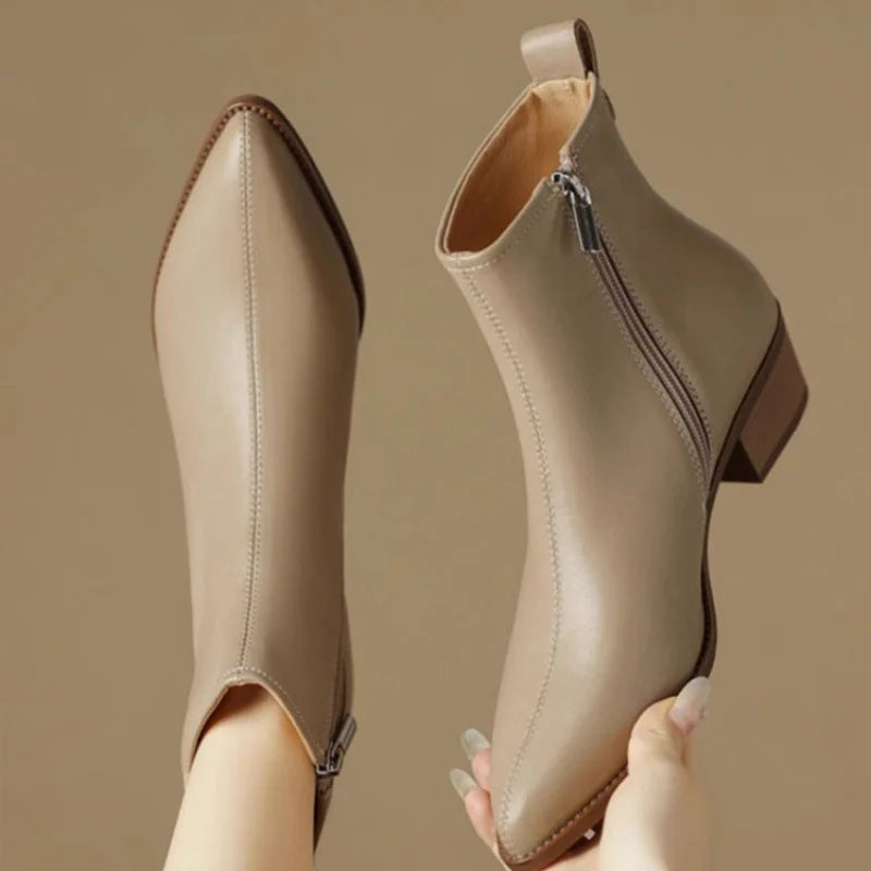 Solenne Shoes™ Stiefel mit klobigem Absatz und Reißverschluss