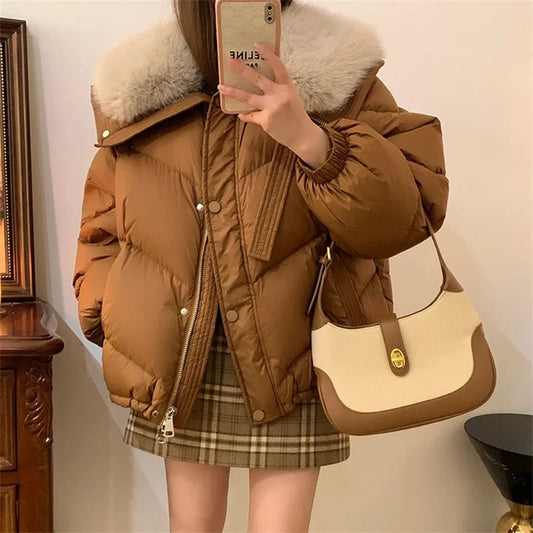 Lunara Winter™ Fur Collar Short Parka Jacket
