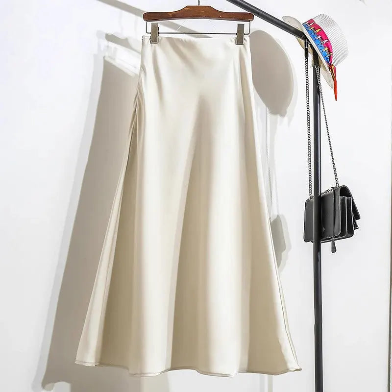 Satin Éclat™ Elegant Satin Long Skirt