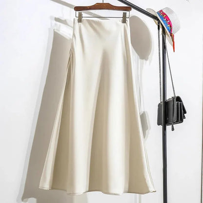 Satin Éclat™ Elegant Satin Long Skirt
