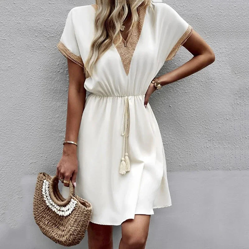 Amoura Dresses™ Summer Solid Kurzarm
