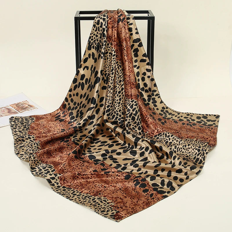 SatinÉclat™ Fashion Silk Square Scarf for Women