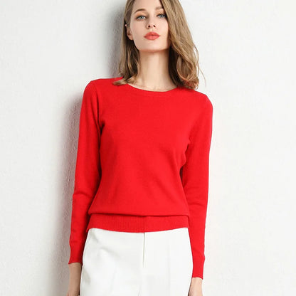 Pullover in cashmere slim con scollo a O Lunara Winter™