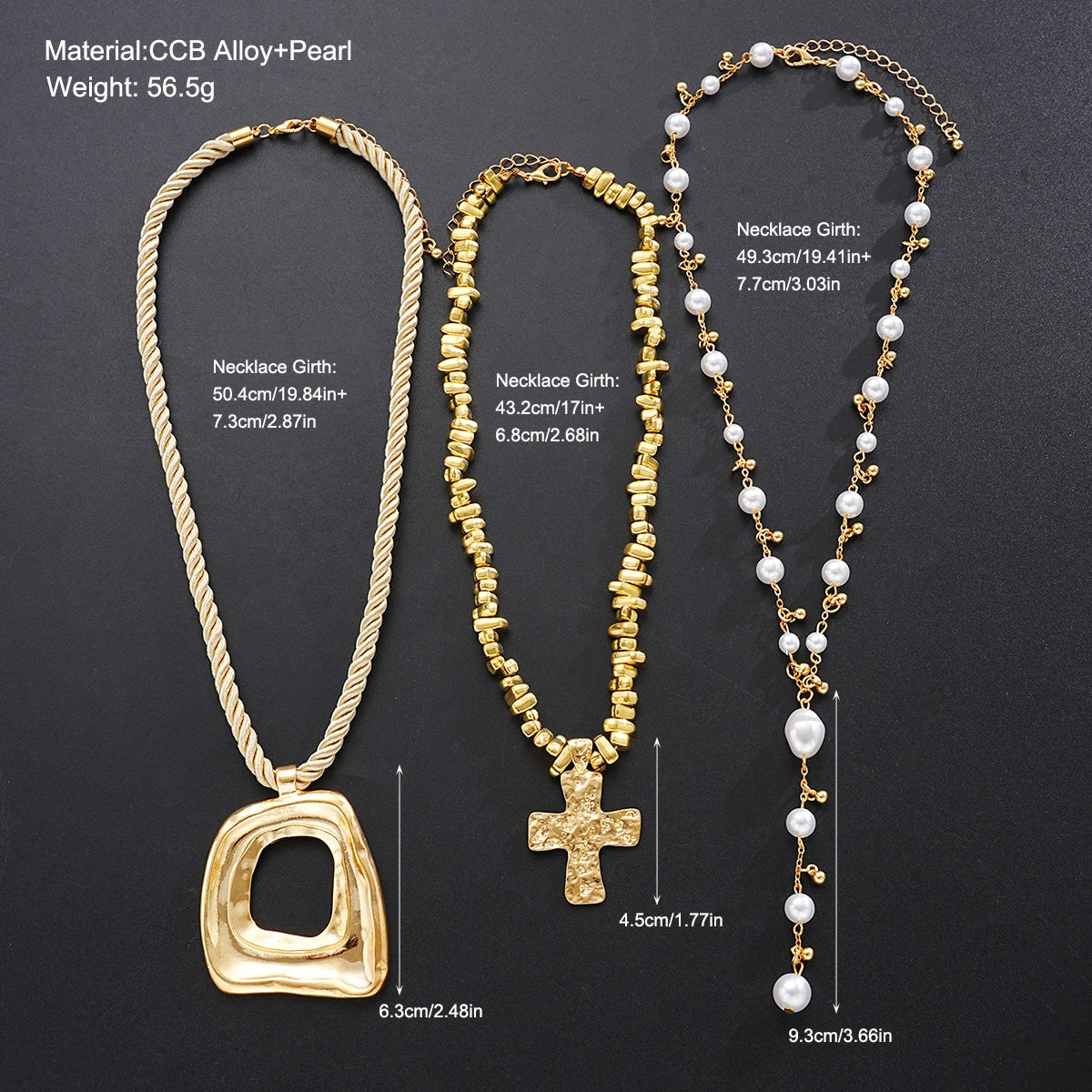 Elara Jewelry™ Geometric Square Pendant Necklace Set
