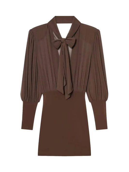 Amoura Dresses™ Stacked Collar Backless Dress