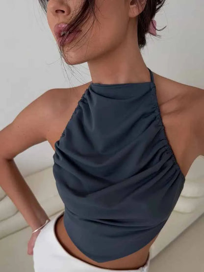 Satin Éclat™ Backless Halter Top