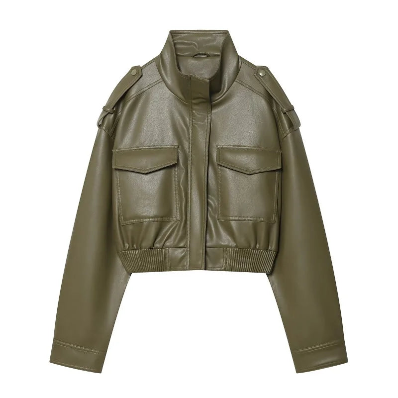 Giacca pratica corta in ecopelle Lunara Winter™