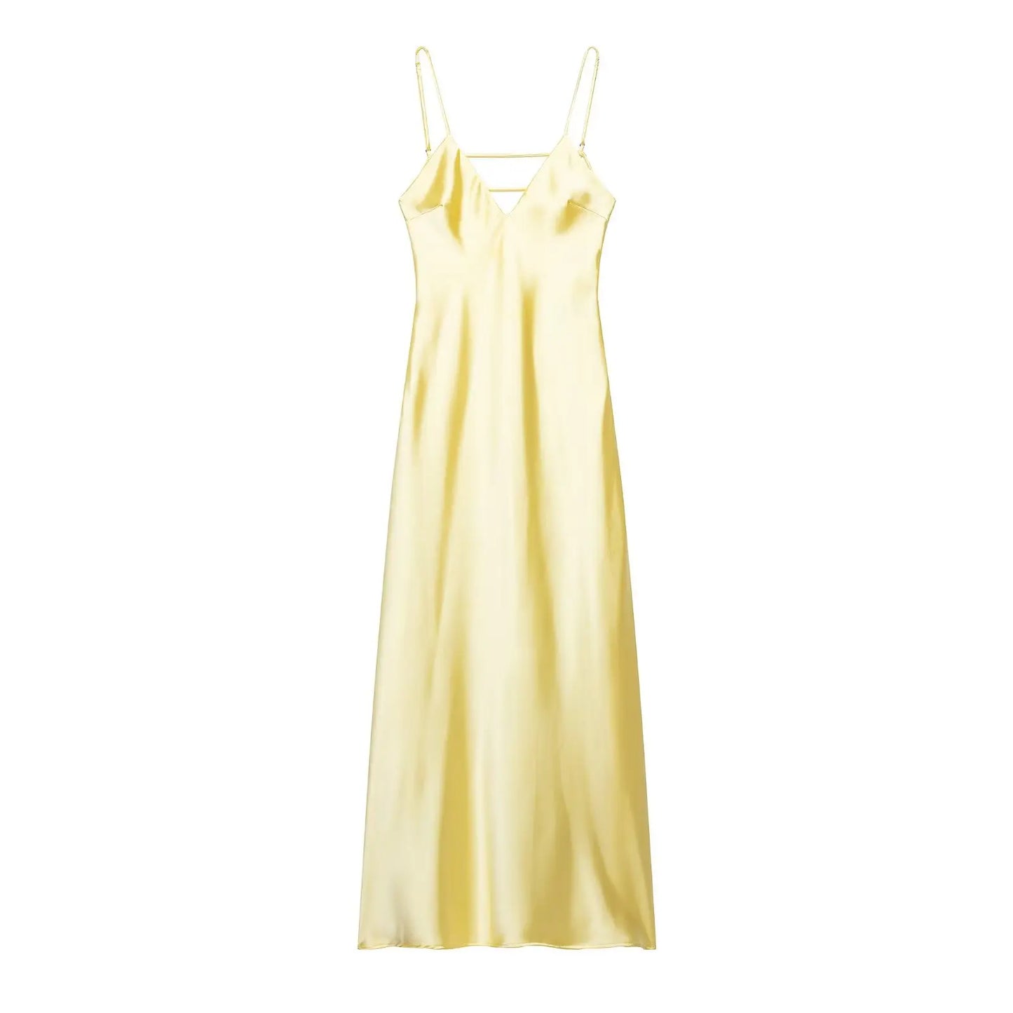 Satin Éclat™ Women’s V-Neck Long Dress