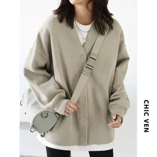 Lunara Winter™ Oversized Button-Front Knit Cardigan
