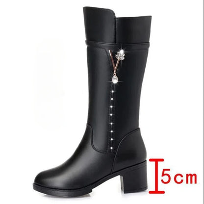 Solenne Shoes™ Thigh High Round Toe Boots