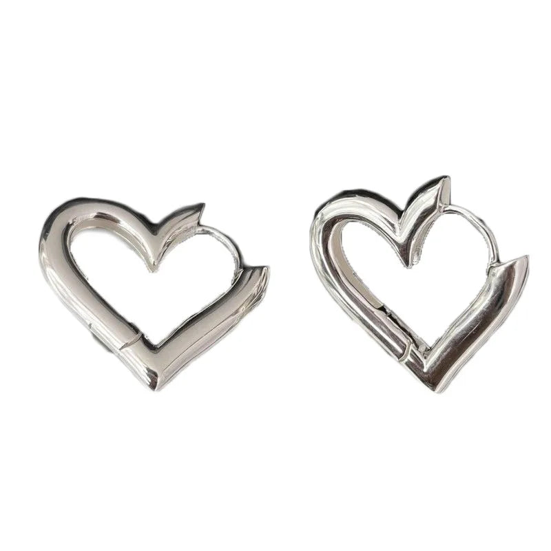 Elara Jewelry™ Silver Open Heart Stud Earrings