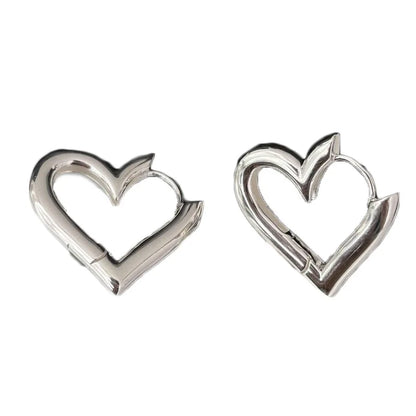 Elara Jewelry™ Silver Open Heart Stud Earrings