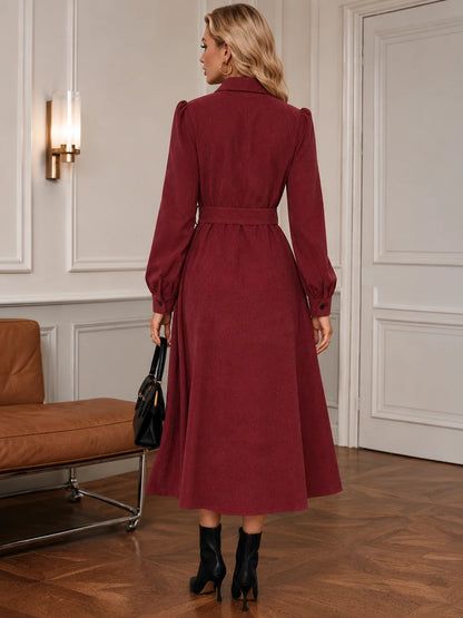 Amoura Dresses™ Elegant Belted Midi Dress