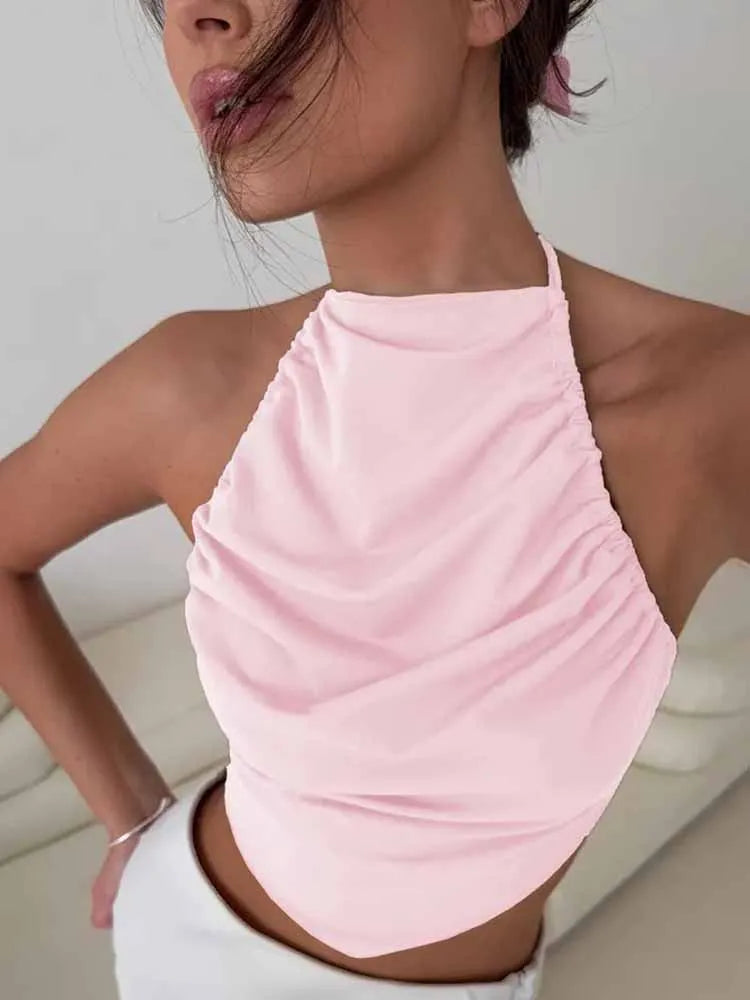 Satin Éclat™ Backless Halter Top