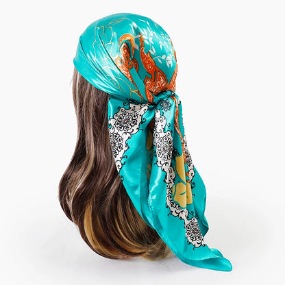 SatinÉclat™ Fashion Silk Square Scarf for Women