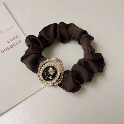 SatinÉclat™ Floral Charm Pearl Scrunchie
