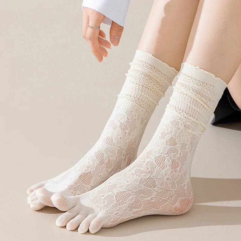 Lunara Winter™ 3 Pairs Lace Toe Socks for Women