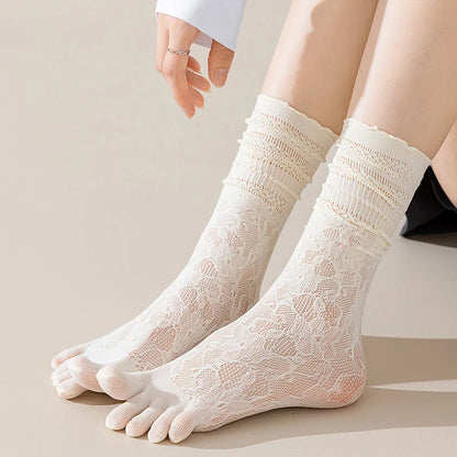 Lunara Winter™ 3 Pairs Lace Toe Socks for Women