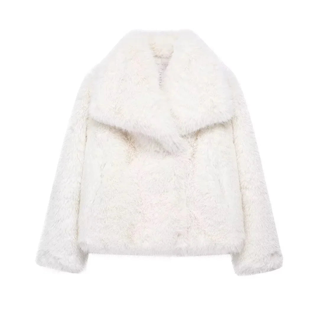 Lunara Winter™ Plüsch-Kunstfell-Schalkragenjacke