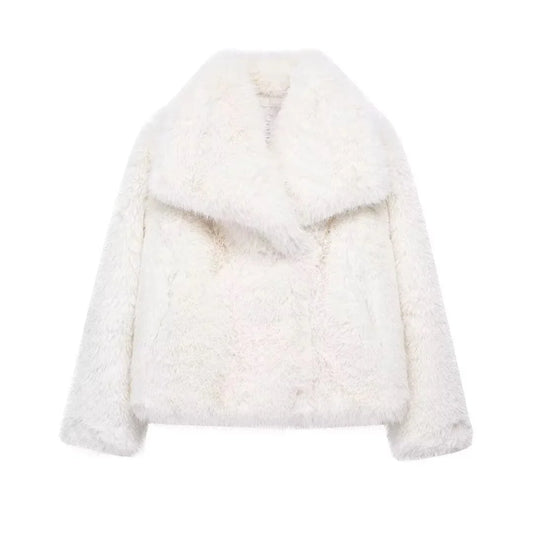 Lunara Winter™ Plush Faux Fur Shawl Collar Jacket