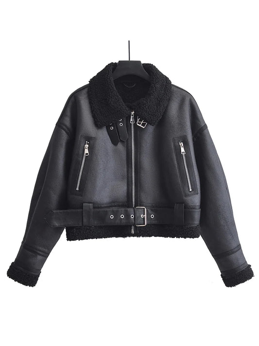 Lunara Winter™ Faux Leather Aviator Jacket