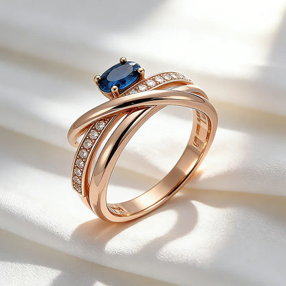 Elara Jewelry™ Royal Sapphire Embrace Ring