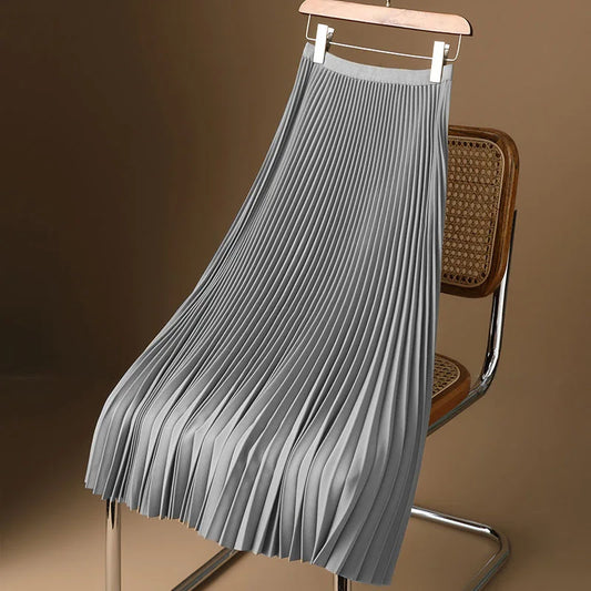 Satin Éclat™ Pleated Long Skirt