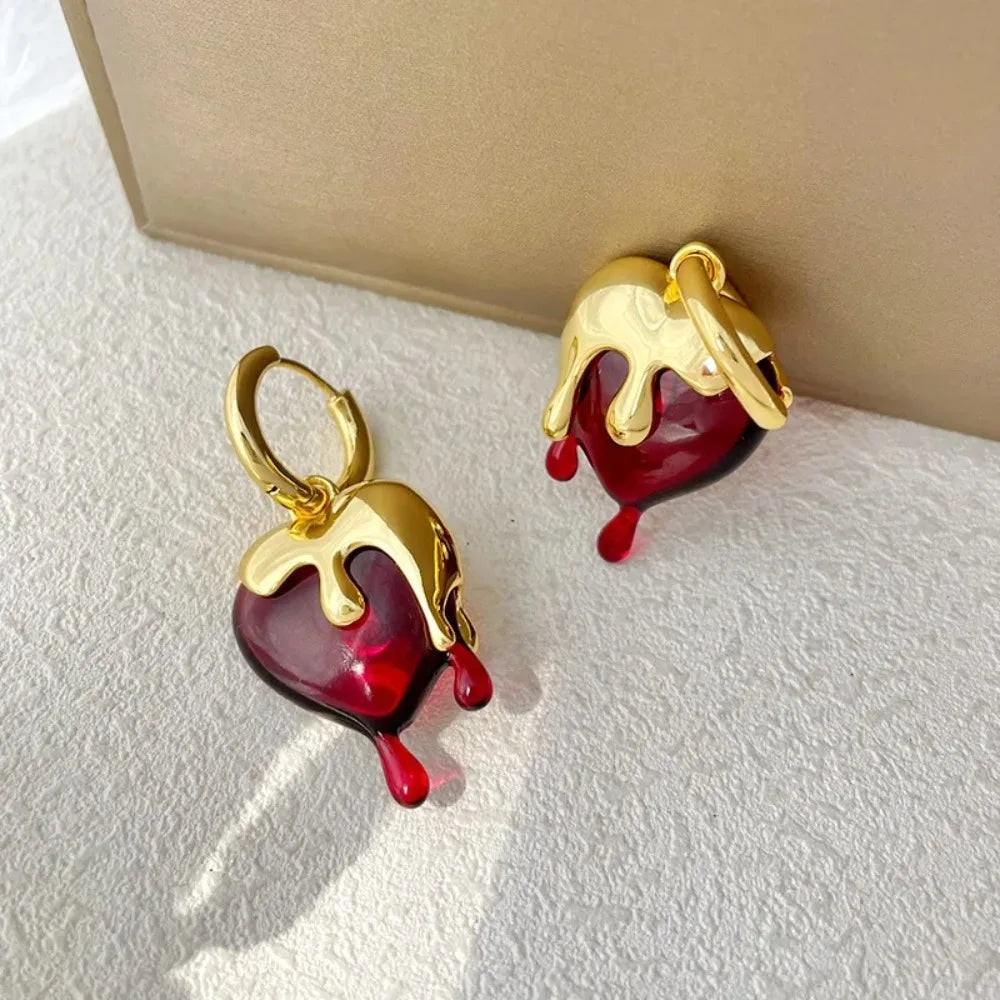 Elara Jewelry™ Melting Heart Drip Earrings